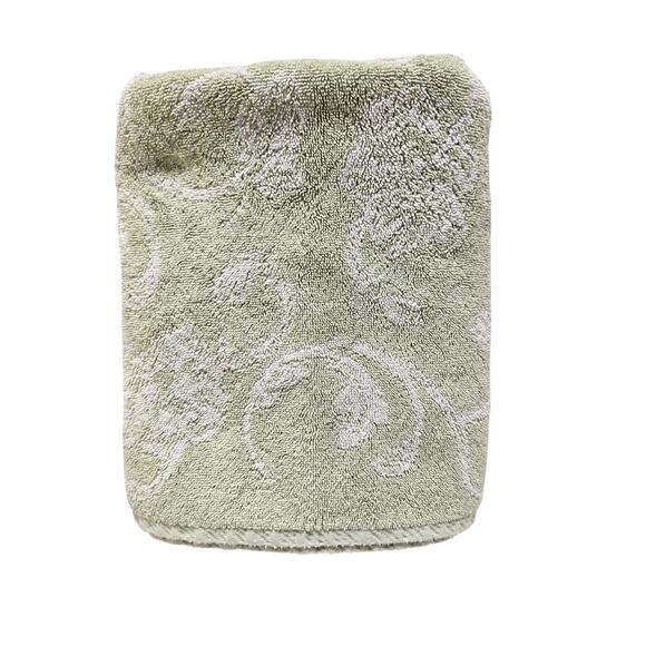 Vtg Springmaid Luxury Bath Towel Floral Pattern Green/White 27x48  - Replacement - Picture 1 of 5